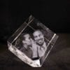 Cut-corner photo crystal of a couple