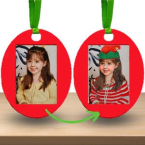 Lenticular Elf Flip Ornament