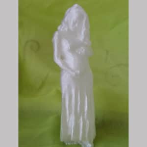 3D printed figurine of an expecting woman holding her belly