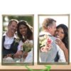 Block Glass Frame with Lenticular Flip Picture of Wedding Couple