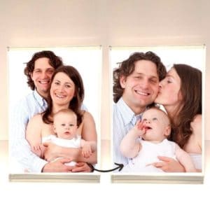 Block Glass Frame with Flip Photo