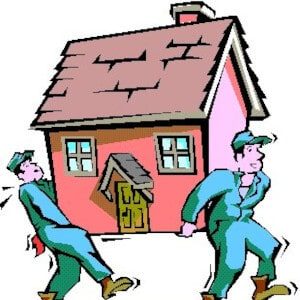 Comic of two men carrying a home